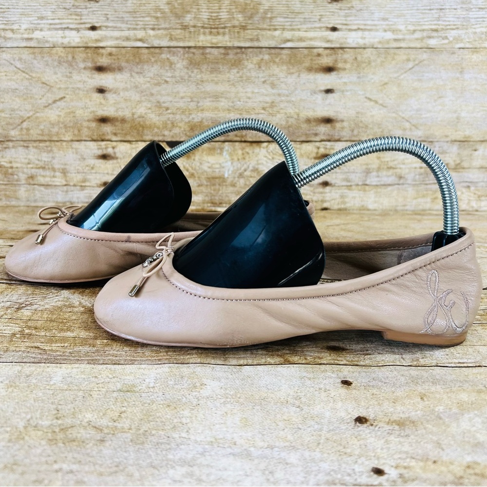 Sam Edelman Felicia Ballet Flats Beige Leather Bow Charm Shoes Womens 6M - Picture 11 of 16